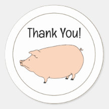 Cute Pig Thank You Labels