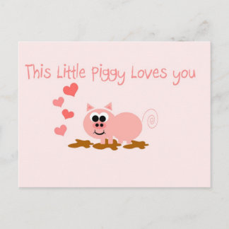 Cute Pig Valentine's Day Postcard