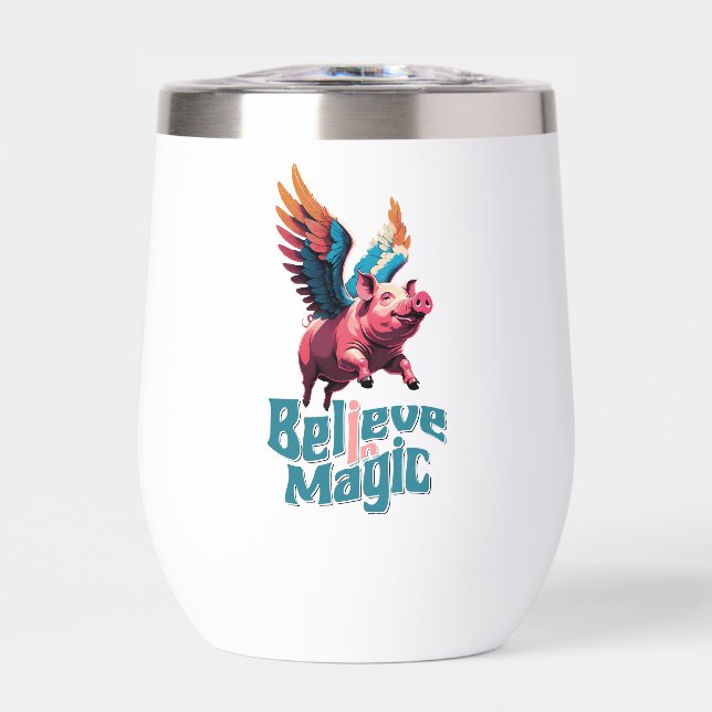 Cute Pig with Colourful wings | Believe in Magic  (Front)