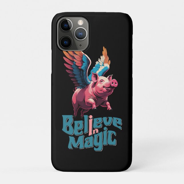 Cute Pig with Colourful wings | Believe in Magic  Case-Mate iPhone Case (Back)