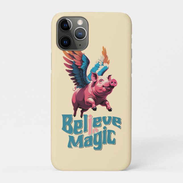 Cute Pig with Colourful wings | Believe in Magic  Case-Mate iPhone Case (Back)