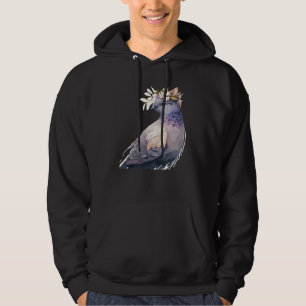 Cute Pigeon Dove Bird Flower Crown Pet Birds  1 Hoodie