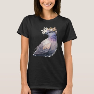 Cute Pigeon Dove Bird Flower Crown Pet Birds  1 T-Shirt