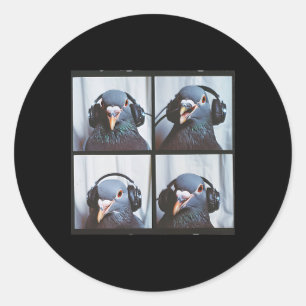 Cute Pigeon Face Autism Sensory Bird Autistic Pige Classic Round Sticker