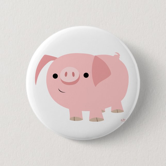 Cute piggy button badge (Front)
