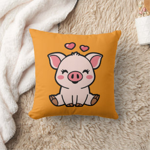 Cute Piggy Throw Pillow