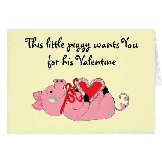 Cute Piggy Valentine Card
