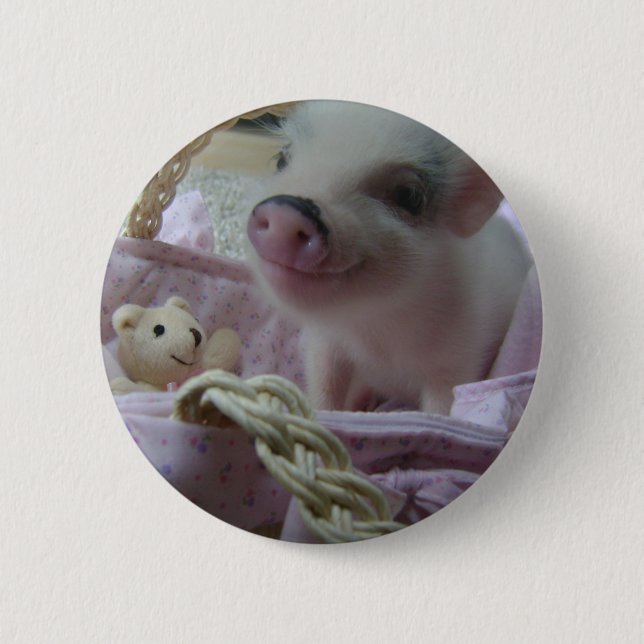 Cute Piglet 2 Inch Round Button (Front)