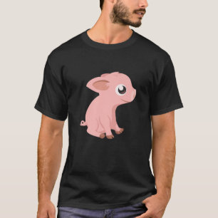 Cute Piglet Cartoon Design For Little Kids Or Big T-Shirt