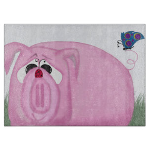 Cute Piglet Chumley And Beautiful Friends Cutting Board