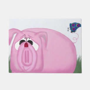Cute Piglet Chumley And Beautiful Friends Doormat
