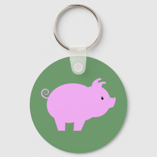 Cute Piglet Silhouette Keychain