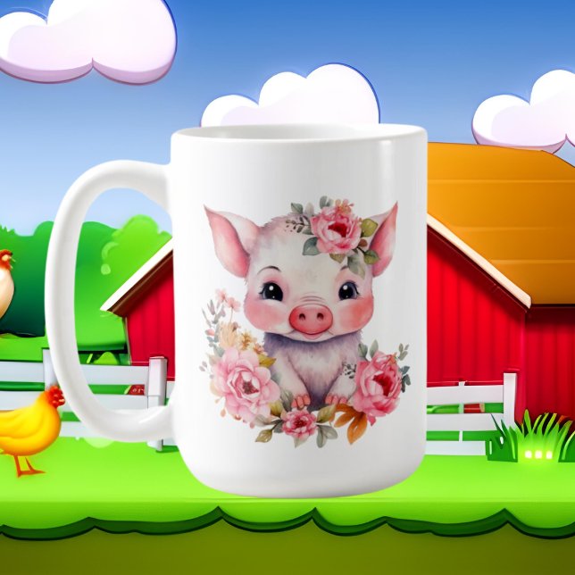 Cute pigs add monogram  coffee mug (Creator Uploaded)
