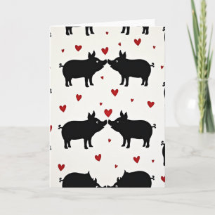 Cute Pigs In Love Card