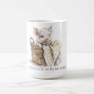 Cute Pigs May Not Fly But They will Make You Smile Coffee Mug