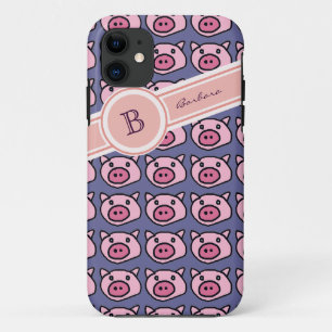 cute pigs name initial iPhone 11 case
