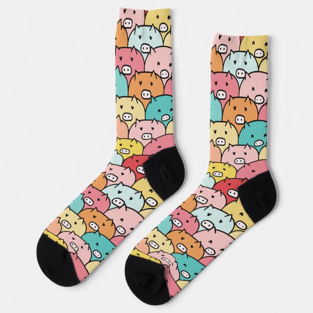 Cute pigs Seamless pattern for animal lovers  Socks (Left)