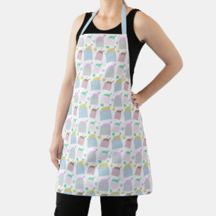 Cute Pillow Cats Illustration Pattern Apron