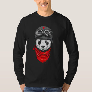 Cute Pilot Panda Bear With Red Bandana Vintage T-Shirt