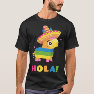 Cute Pinata With  Hat Hola T-Shirt