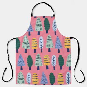 Cute pine trees: kids' pattern. apron