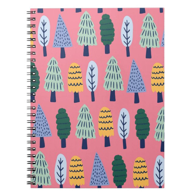 Cute pine trees: kids' pattern. notebook (Front)