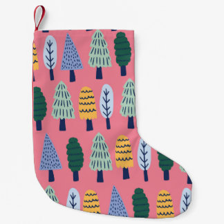 Cute pine trees: kids' pattern. small christmas stocking