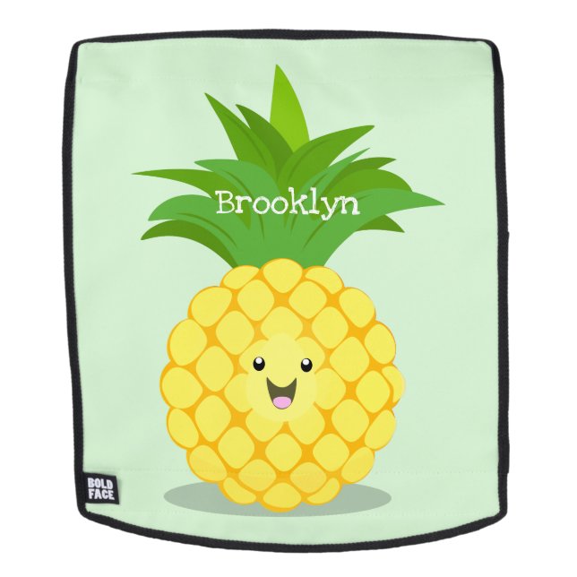 Cute pineapple cartoon illustration backpack (Removable Face)