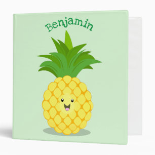 Cute pineapple cartoon illustration binder