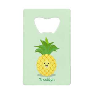 Cute pineapple cartoon illustration credit card bottle opener