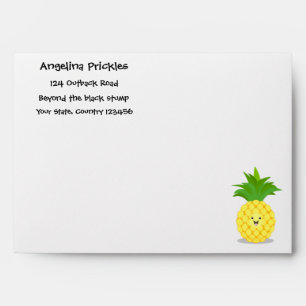 Cute pineapple cartoon illustration envelope