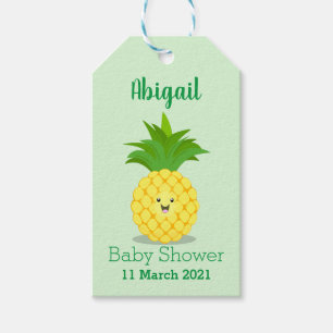 Cute pineapple cartoon illustration  gift tags