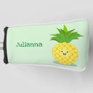 Cute pineapple cartoon illustration golf head cover