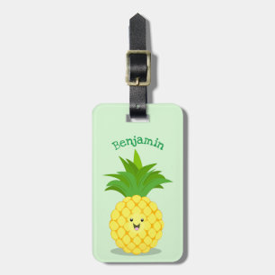 Cute pineapple cartoon illustration luggage tag