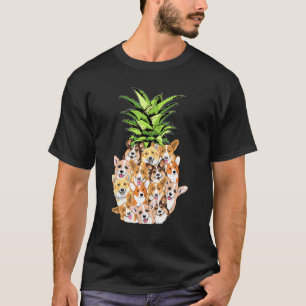 Cute Pineapple Corgi Dog Dad Dog Mom T-Shirt