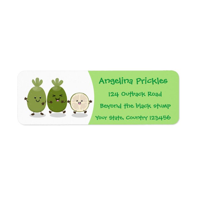 Cute pineapple guava feijoa cartoon illustration (Front)