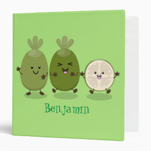 Cute pineapple guava feijoa cartoon illustration binder