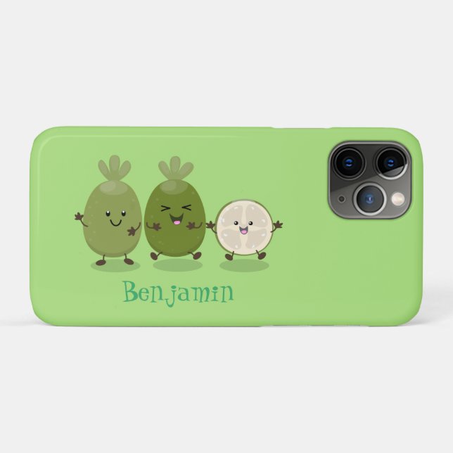 Cute pineapple guava feijoa cartoon illustration Case-Mate iPhone case (Back (Horizontal))