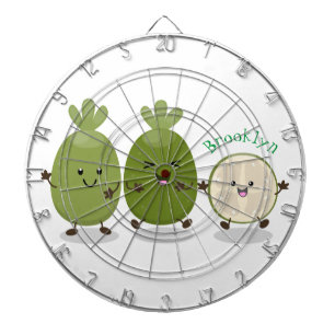 Cute pineapple guava feijoa cartoon illustration dartboard