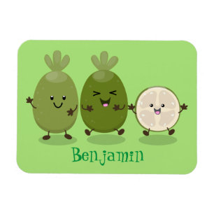 Cute pineapple guava feijoa cartoon illustration magnet