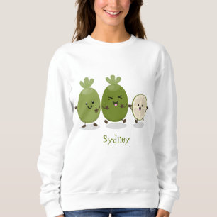 Cute pineapple guava feijoa cartoon illustration sweatshirt