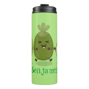 Cute pineapple guava feijoa cartoon illustration thermal tumbler