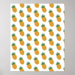 Cute Pineapple Pattern Modern Fertility IVF Poster
