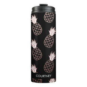 Cute Pineapple Pattern Thermal Tumbler
