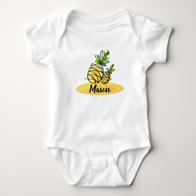 Cute pineapple personalized bodysuit (Front)