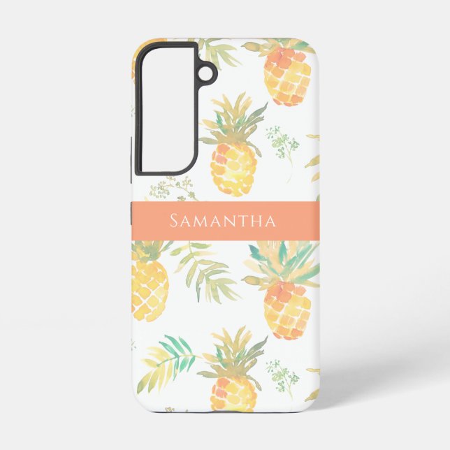 Cute Pineapple Tropical Summer Pattern Name  Samsung Galaxy S22 Case (Back)