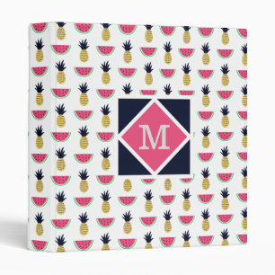 Cute Pineapple & Watermelon Doodle Pattern Binder