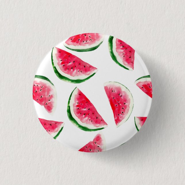 Cute Pineapple & Watermelon Pattern 1 Inch Round Button (Front)