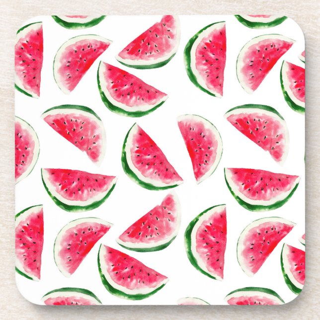 Cute Pineapple & Watermelon Pattern Coaster (Front)
