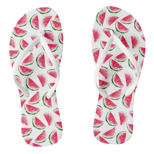Cute Pineapple & Watermelon Pattern Flip Flops (Footbed)
